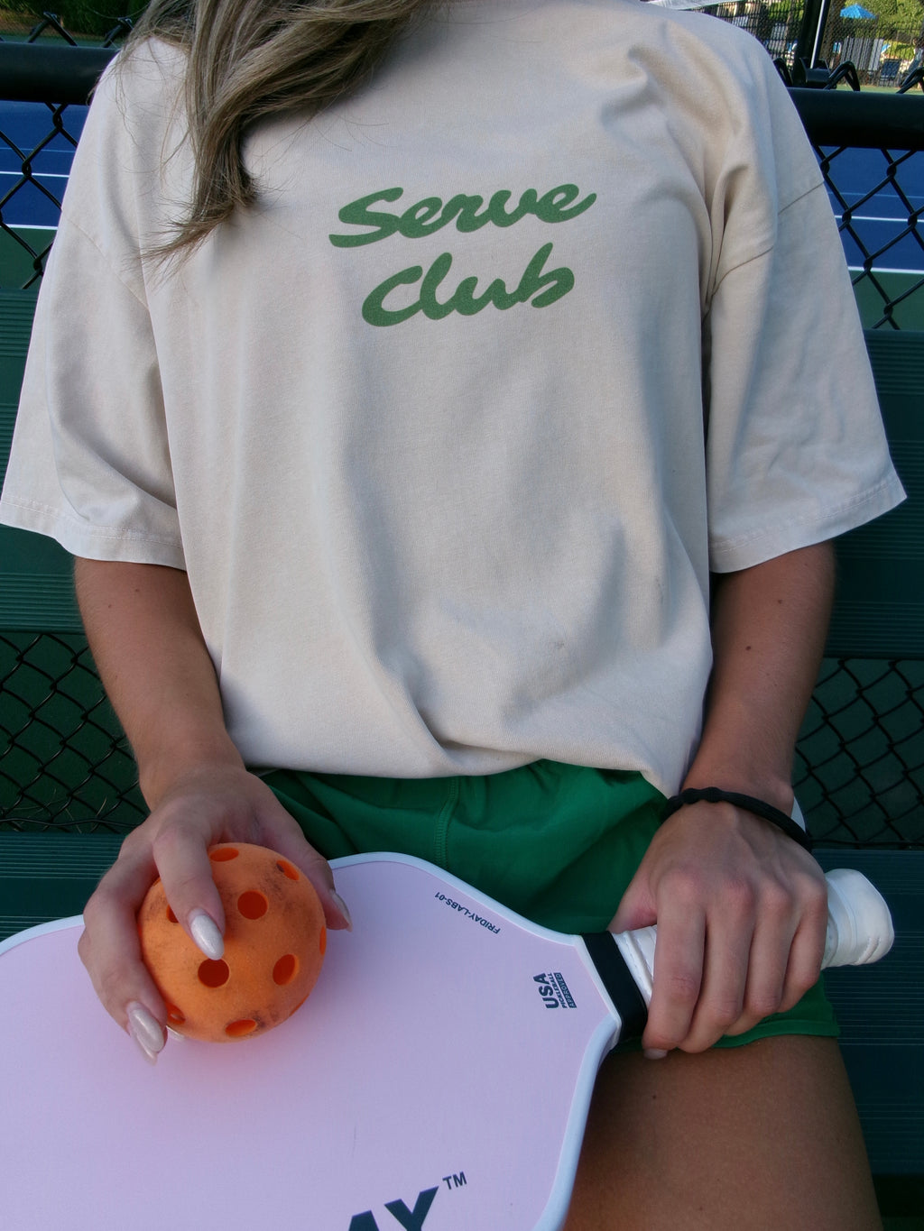 "Serve Club" oversized boxy shirt